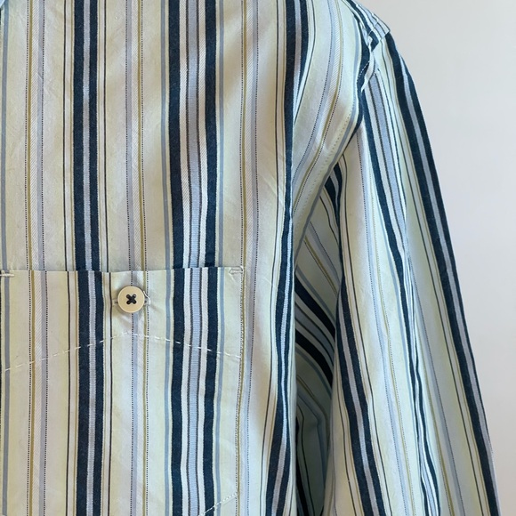 Tommy Bahama Island Modern Fit Aqua Button Down Shirt L/S Stripe Mens Large XL - Picture 5 of 7